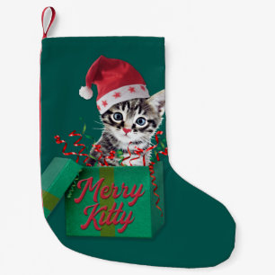 Petite Chaussette De Noël Merry Kitty, Joyeux Noël
