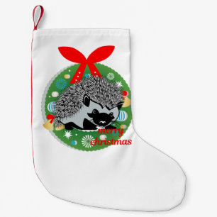 Petite Chaussette De Noël merry noël hérisson stockage