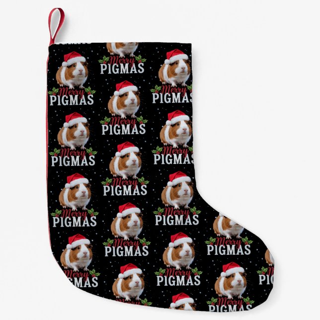 Petite Chaussette De Noël Merry Pigmas Funny Guinea Pig Christmas Santa Xmas (Devant)