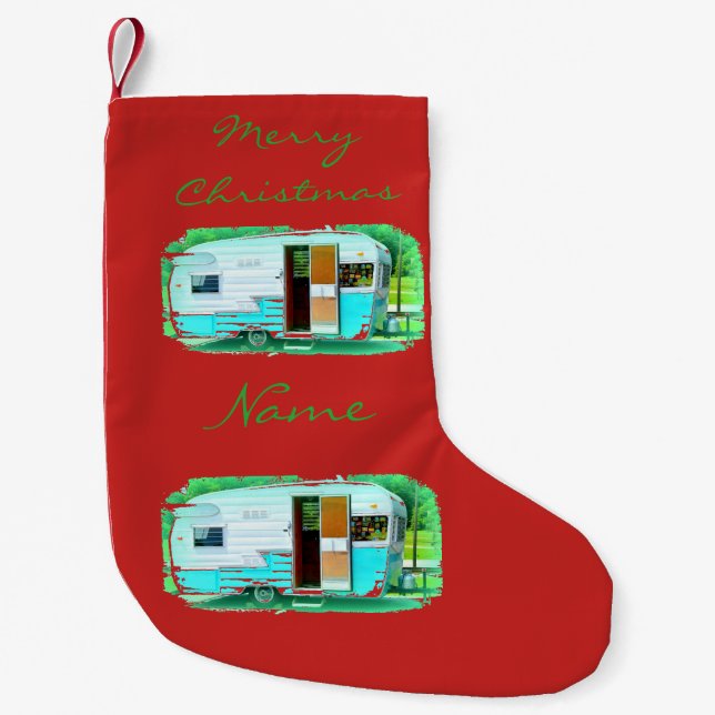 Petite Chaussette De Noël Merveilleuse roulotte de voyage classique de Noël (Devant)