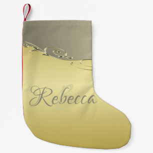 Petite Chaussette De Noël Métal or de luxe décoratif sur or et argent