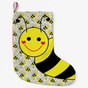 Petite Chaussette De Noël Mignon gaffez l'abeille avec le motif