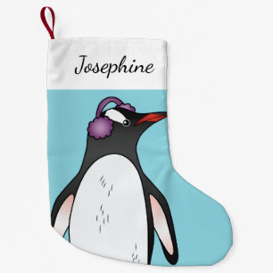 Petite Chaussette De Noël Mignon manchot gentoo portant une protection audit