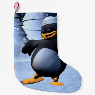 Petite Chaussette De Noël Mignon pingouin marin d'hiver Art de vacances enne