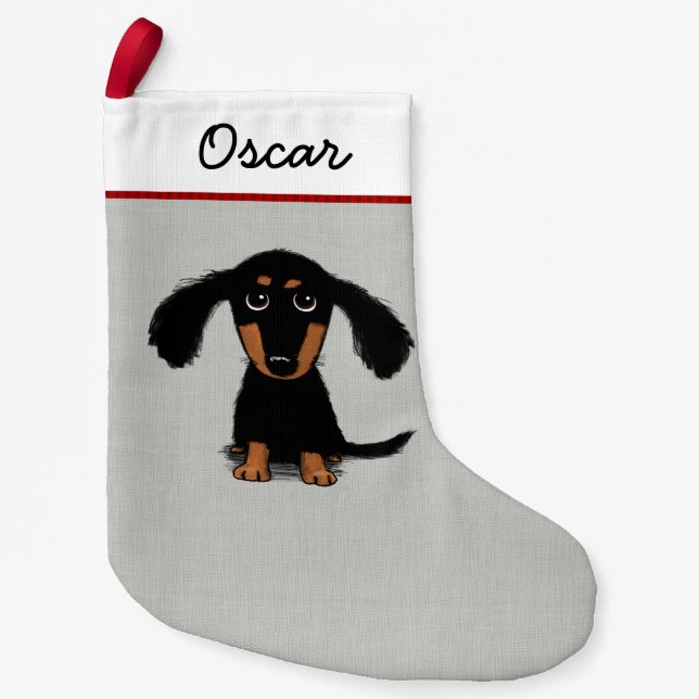 Petite Chaussette De Noël Mignonne Dachshund Chien Wiener Xmas (Devant)