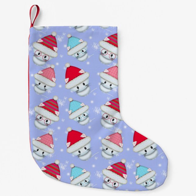 Petite Chaussette De Noël Mignonne Kitties de Noël (Devant)