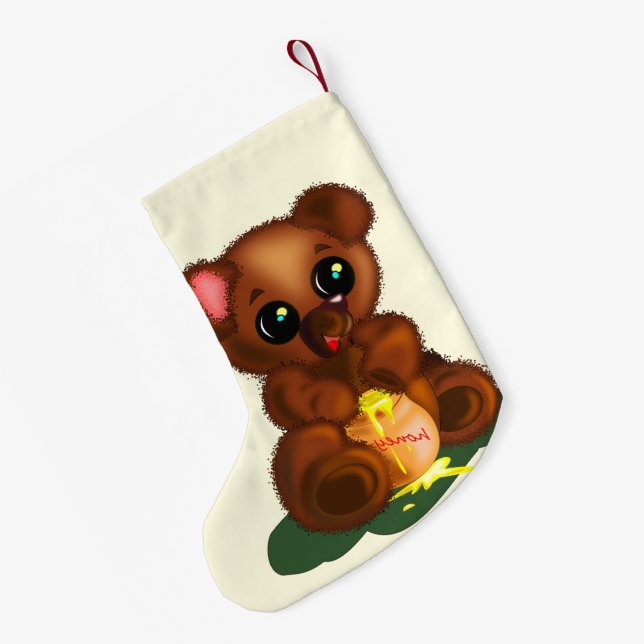 Petite Chaussette De Noël Mignonne Ours Noël Stocker (Dos (Accrochage))