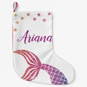 Petite Chaussette De Noël Mignonne Sirène personnalisée - Réservation de 