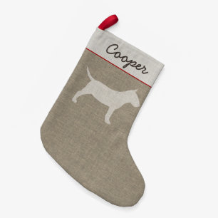 Petite Chaussette De Noël Miniature Bull Terrier Silhouette MiniBull Chien
