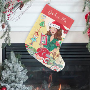 Petite Chaussette De Noël Mme Santa Chirstmas Biscuits Casse-Noisette Cuisin