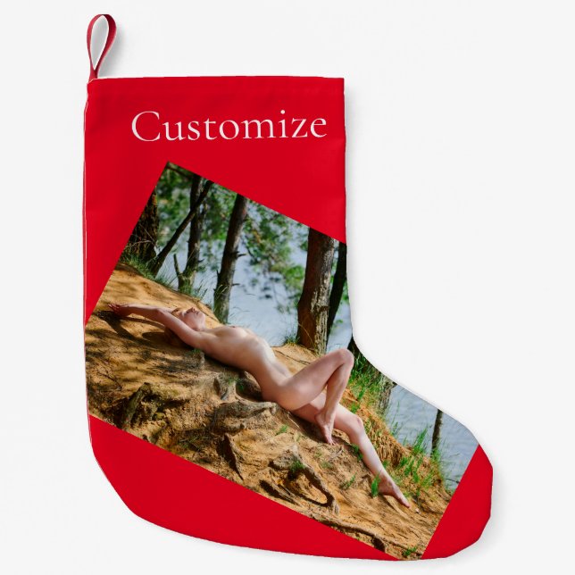 Petite Chaussette De Noël Modèle féminin bronzage Thunder_Cove (Devant)