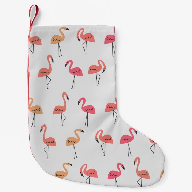 Petite Chaussette De Noël Modèle Flamingo Arrière - plan Conception tropical (Devant)