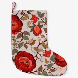 Petite Chaussette De Noël Modèle floral coloré. Papier peint avec grande ill