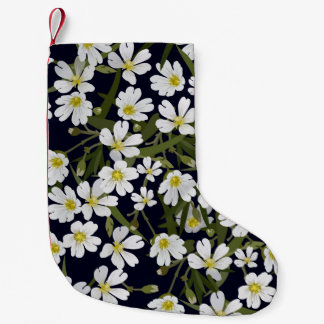 Petite Chaussette De Noël Modèle floral vintage sans brosse avec champ blanc