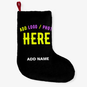 PETITE CHAUSSETTE DE NOËL MODERNE ET MODERNE PERSONNALISABLE NOIR VÉRIFIÉ