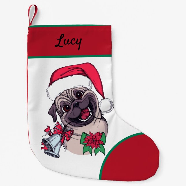 Petite Chaussette De Noël Mon joli petit chiot Joyeux Noël (Devant)
