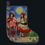 Petite Chaussette De Noël Mona Lisa Romantic Funny Art coloré<br><div class="desc">Cette merveilleuse invitation prend des éléments de la Mona Lisa et de Van Gogh's Starry nuit pour faire un thème mariage exceptionnellement unique et fantasque stationnaire pour une invitation, merci, numéro de table, et plus encore! Mona Lisa - Cette image présente la Mona Lisa avec son homme, dansant dans la...</div>