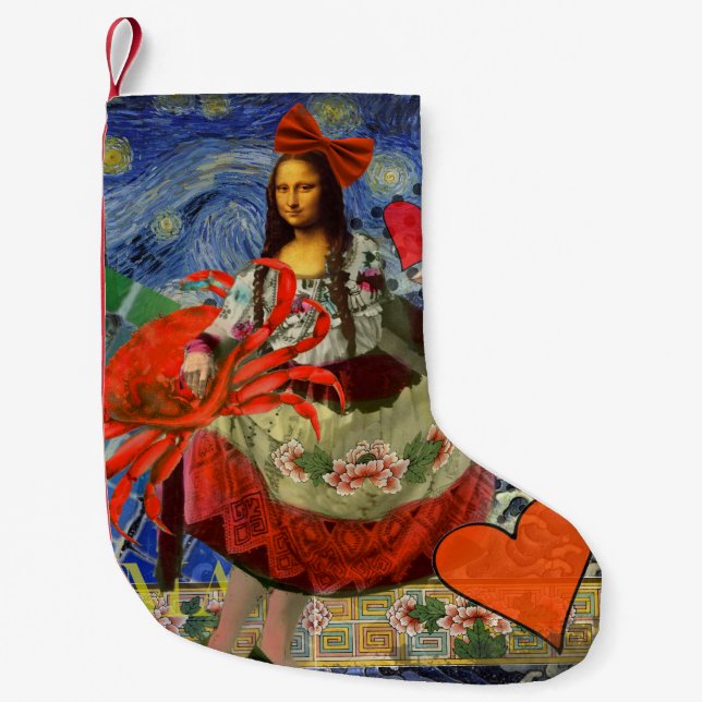 Petite Chaussette De Noël Mona Lisa Starry Night Collage : surréaliste fanta (Devant)