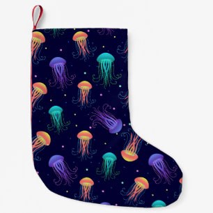 Petite Chaussette De Noël Monde de méduses sous-marines : motif lumineux.