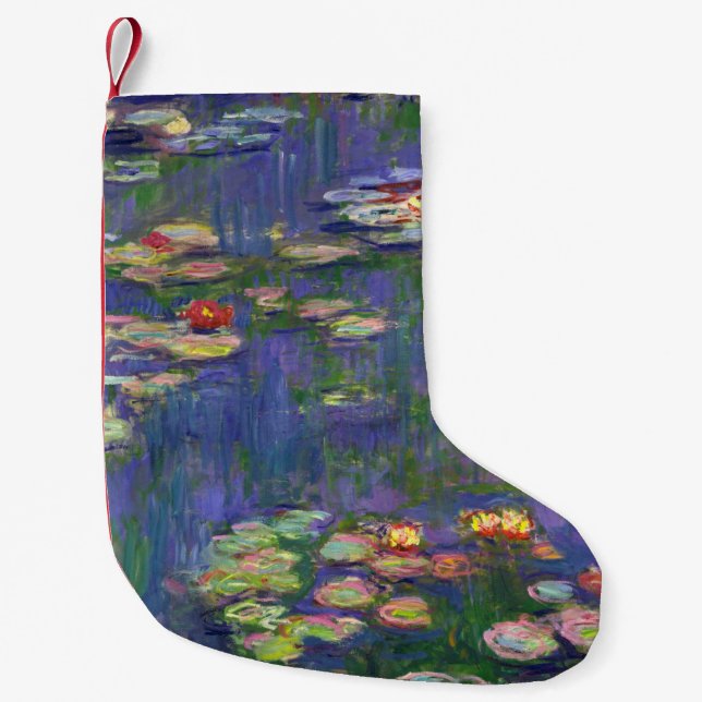 Petite Chaussette De Noël Monet Water Lilies Chef-d'oeuvre Peinture (Devant)