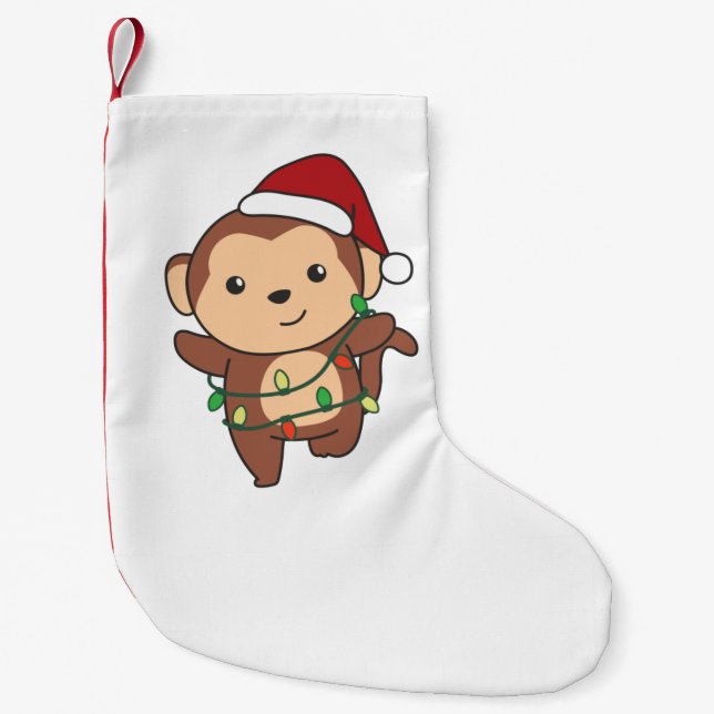Petite Chaussette De Noël Monkeys (Devant)