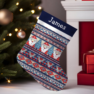 Petite Chaussette De Noël Monogramme de chandail de Noël moche père Noël