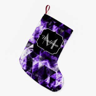 Petite Chaussette De Noël Monogramme électrisant violet brillant