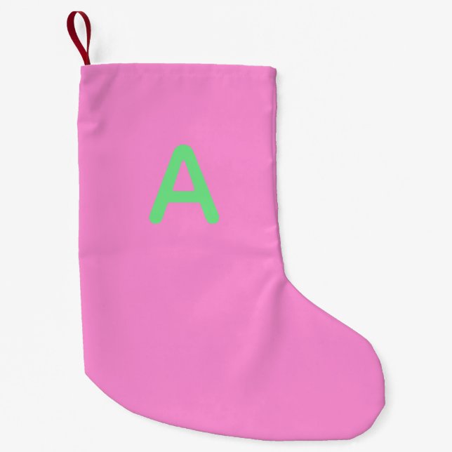 Petite Chaussette De Noël Monogramme rose Noël Stocker (Devant)