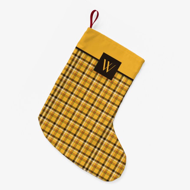 Petite Chaussette De Noël Monogrammes Brown Motif en beige (Devant (Accrochage))