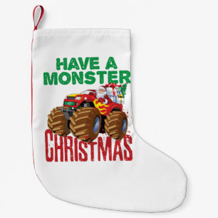 Petite Chaussette De Noël Monster Truck Noël Santa Claus Garçons Enfants