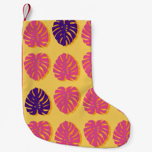 Petite Chaussette De Noël Monstera Hawaiian design plante tropical i