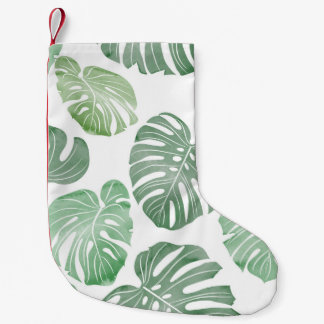 Petite Chaussette De Noël Monstre aquarelle, papier peint tropical transpare