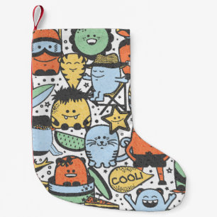 Petite Chaussette De Noël Monstres d'été, coloré sans couture motif