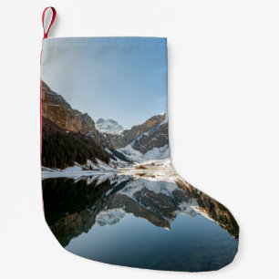 Petite Chaussette De Noël MONTAGNE Brown ET BLANCHE SOUS LE CIEL BLEU PENDAN
