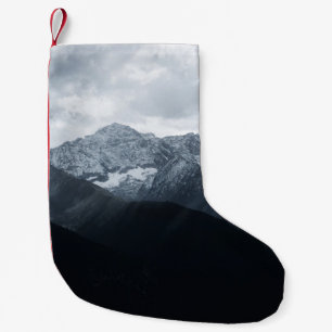 PETITE CHAUSSETTE DE NOËL MONTAGNE NOIRE ET BLANCHE EN JOURNÉE