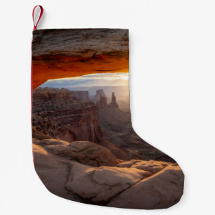 Petite Chaussette De Noël MONTAGNE ROCHEUSE Brown PENDANT LE COUCHER DU SOLE