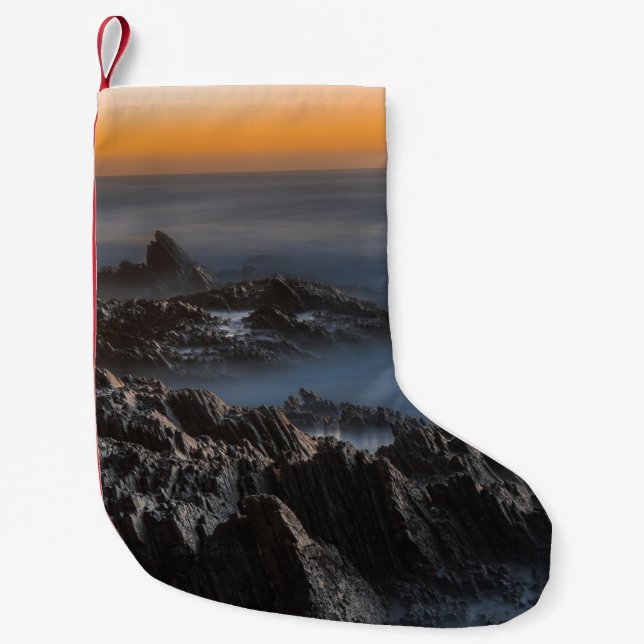 PETITE CHAUSSETTE DE NOËL MONTAGNES GRIS AVEC NUAGES (Devant)