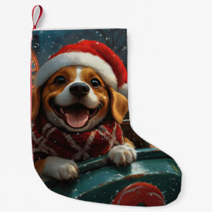 Petite Chaussette De Noël Montagnes Russes de Noël Chien Beagle