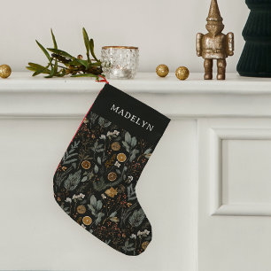 Petite Chaussette De Noël Moody Winter Botanical Personnalisé