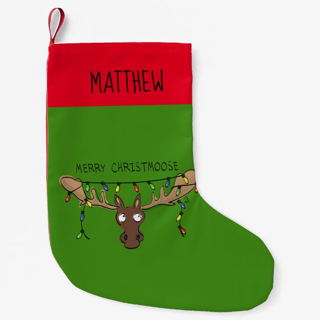 Petite Chaussette De Noël Moose Cute Funny Noël (Devant)