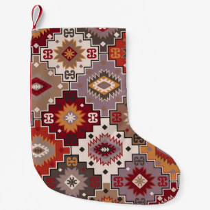 Petite Chaussette De Noël Moquette persane design original, texture tribale.