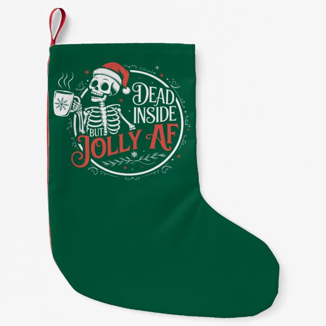 Petite Chaussette De Noël Mort À L'Intérieur Mais Jolly Af Crâne Santa Claus (Devant)