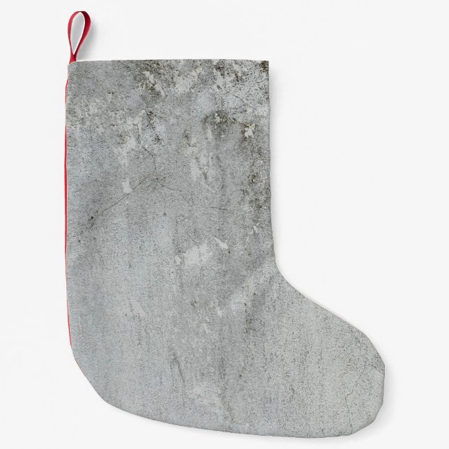Petite Chaussette De Noël Mortier mur gris vieilli blanc noir (Devant)