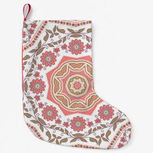 Petite Chaussette De Noël Mosaic Floral Star : Motif sans couture