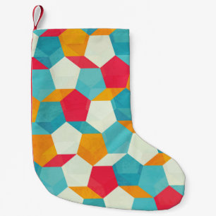 Petite Chaussette De Noël Mosaïque colorée, Motif Artistique incomparable.