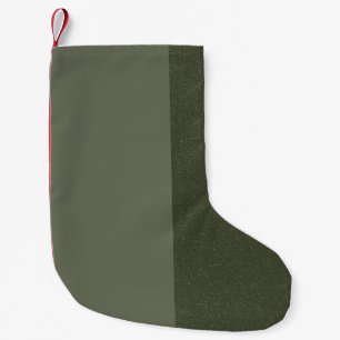 Petite Chaussette De Noël Moss Green à double texture - Stocking personnalis