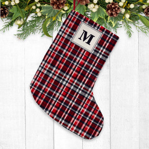 Petite Chaussette De Noël Motif à carreaux tartan élégant et festif avec mon