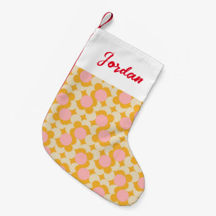 Petite Chaussette De Noël Motif à fleurs géométrique circulaire du milieu du