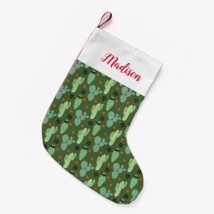 Petite Chaussette De Noël Motif abstrait de désert de cactus de hippie