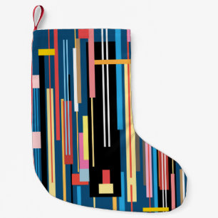 Petite Chaussette De Noël motif abstrait multicolore clair de rayures
